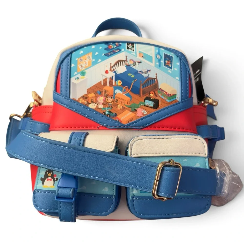 New Our Universe Disney Pixar Toy Story Andy's Room Crossbody Bag Backpack Conv.